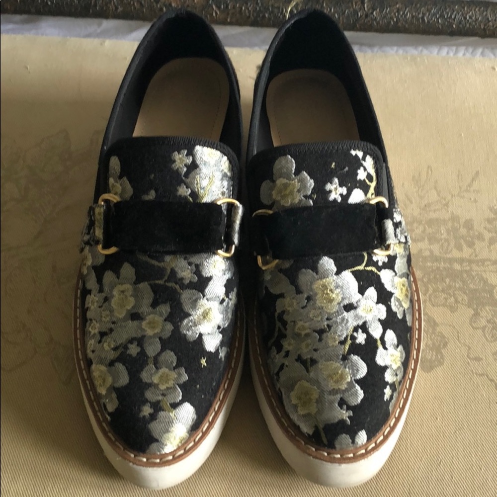 Zara Platform Brocade Shoes
